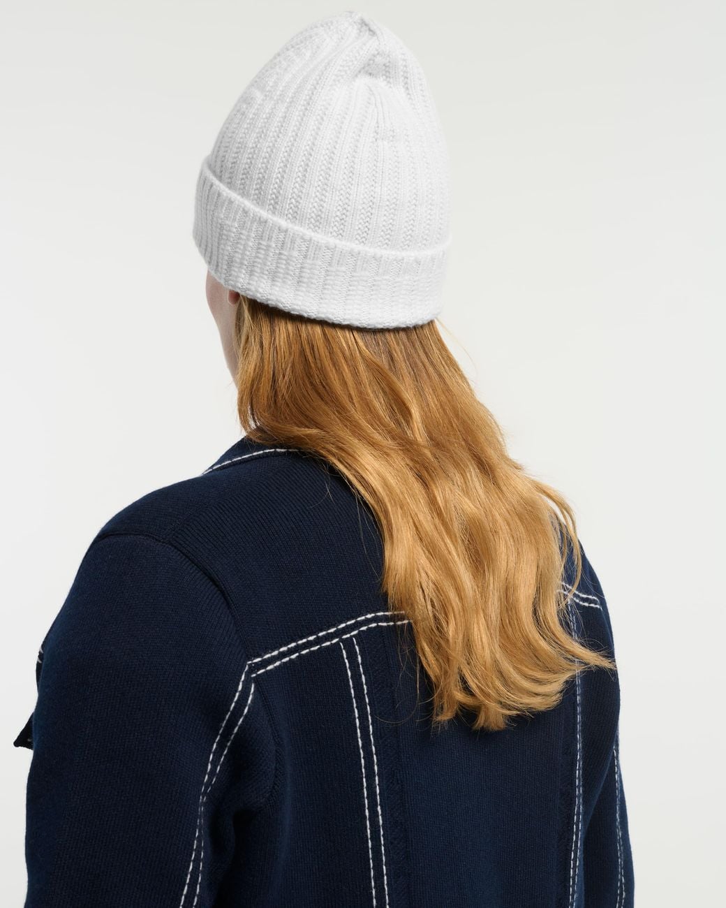 Barrie White Cashmere Beanie