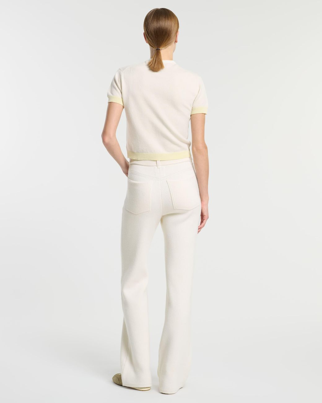 Barrie White Cashmere Top With Jewelled Details