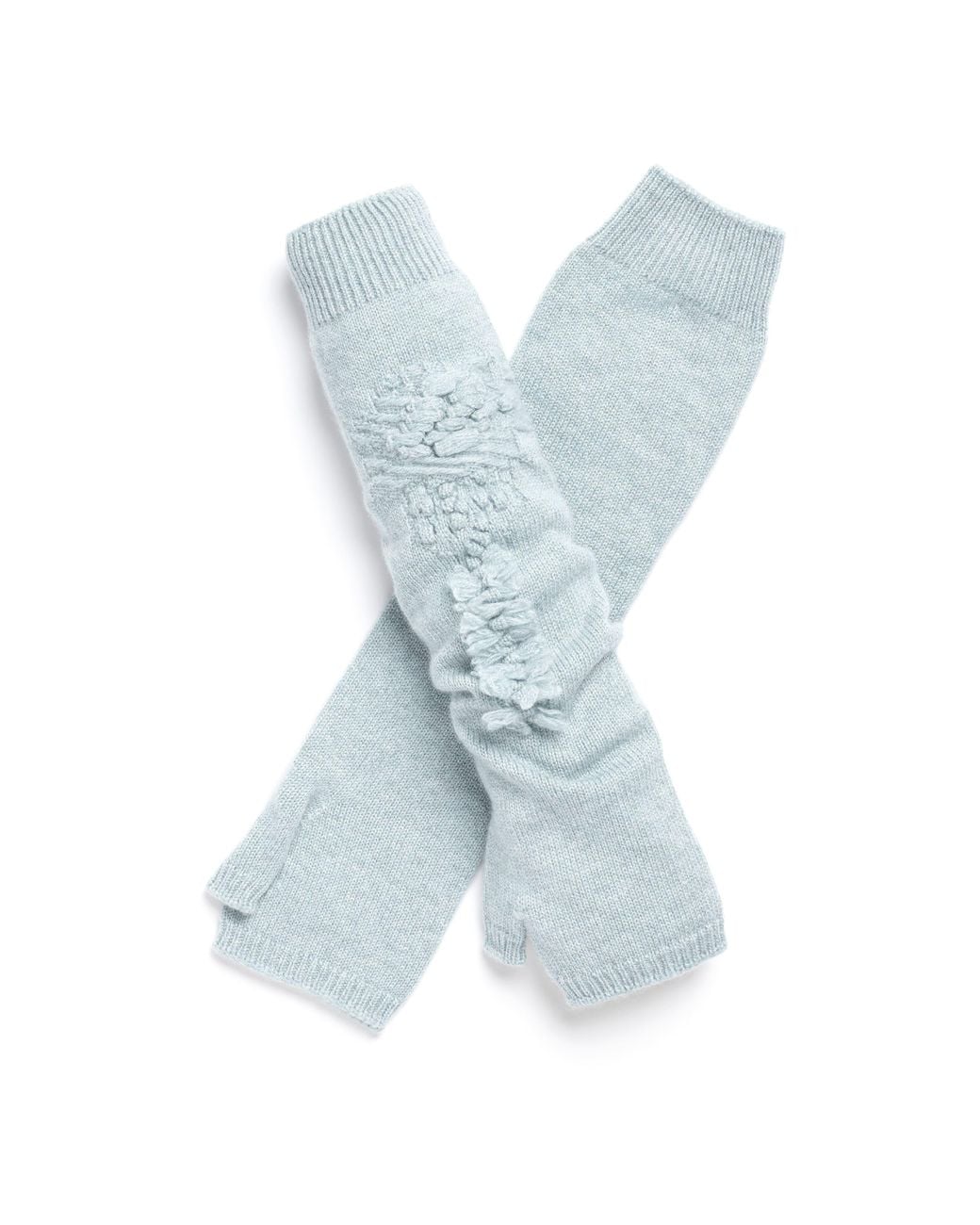 Barrie Blue Cashmere Fingerless Gloves