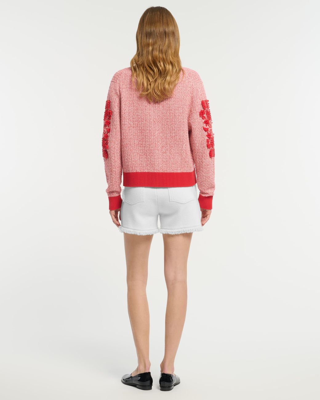 Barrie Pink Cashmere Lace Cardigan With B Logo