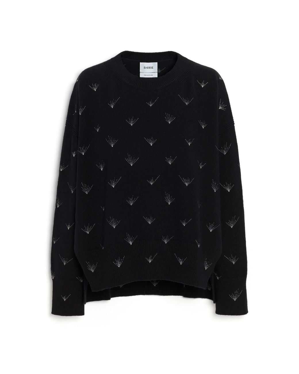 Barrie Black Oversize Round-Neck Sweater