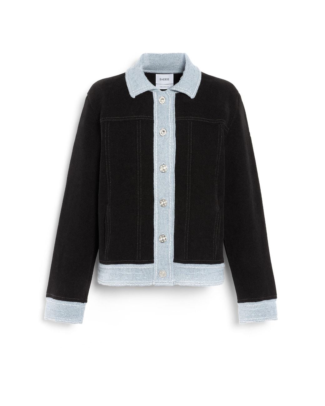 Barrie Black Suede-Effect Denim Jacket