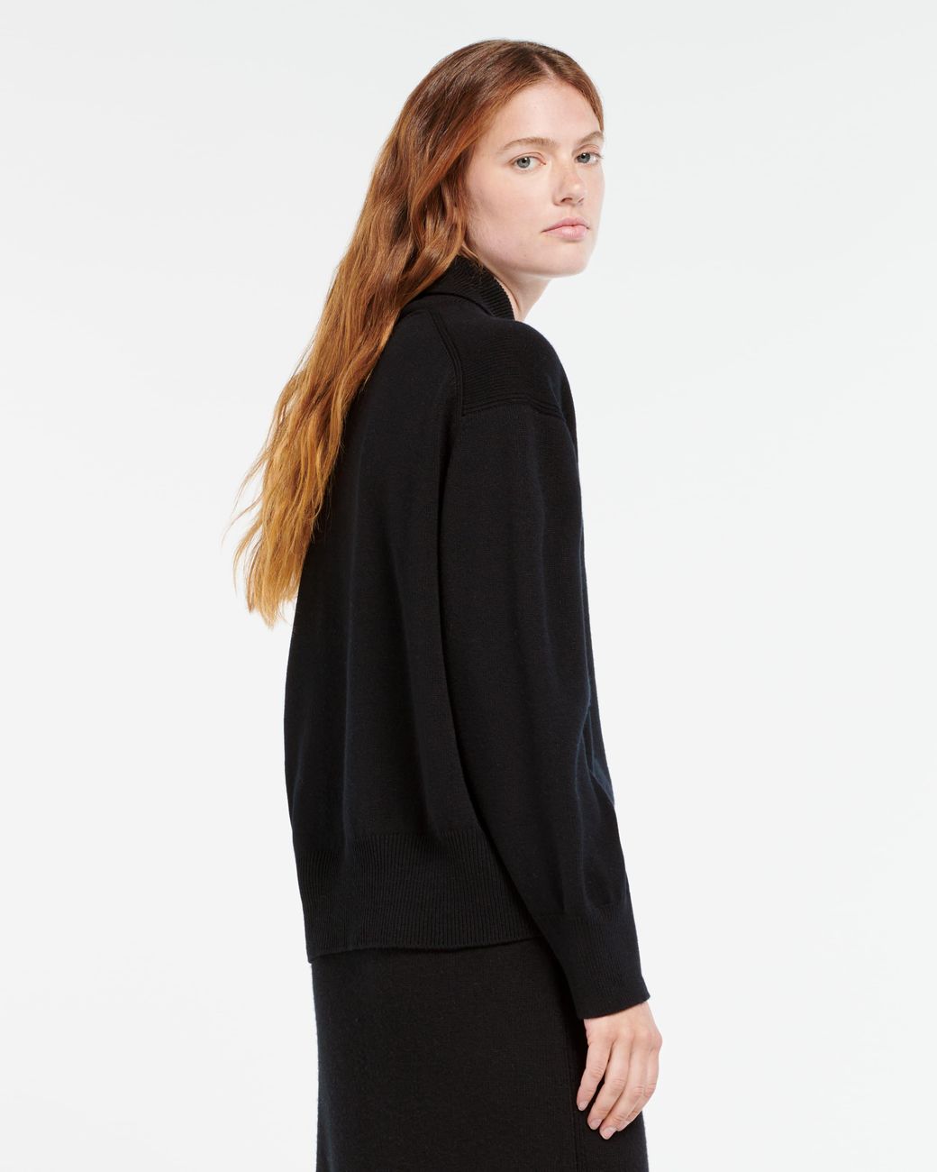 Barrie Black Cashmere Polo Collar Jumper