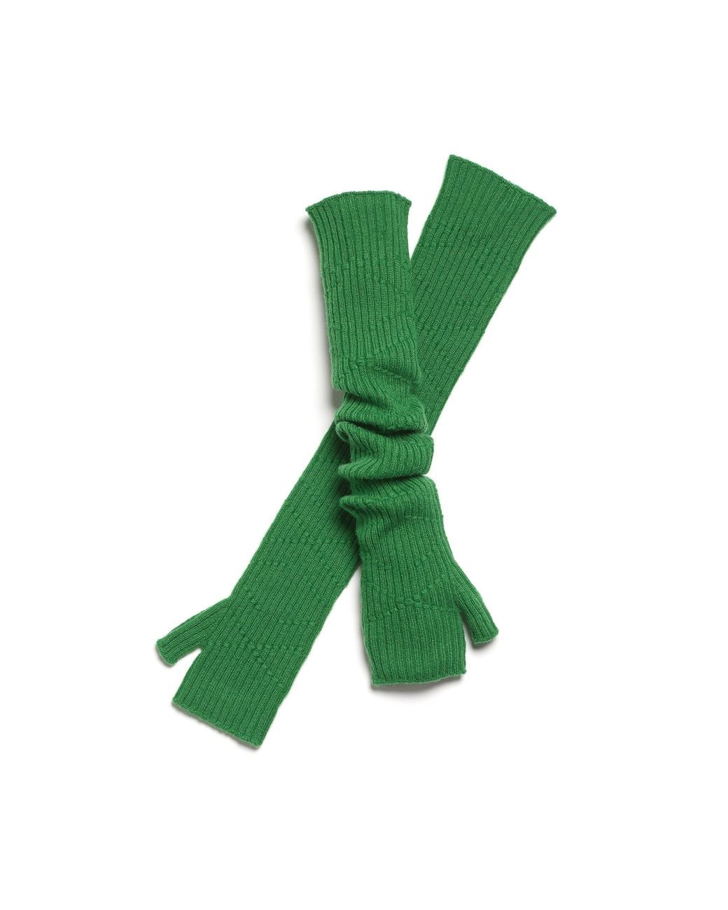 Barrie Green Long Cashmere Fingerless Gloves