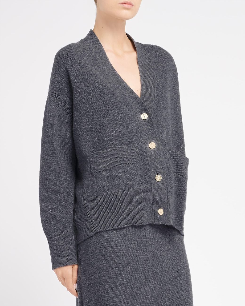Barrie Gray V-Neck Cashmere Cardigan