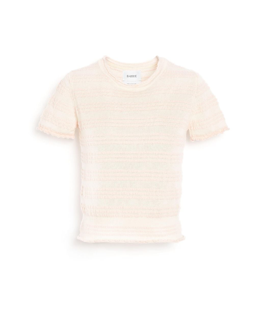 Barrie White Striped Top In Embossed Knit