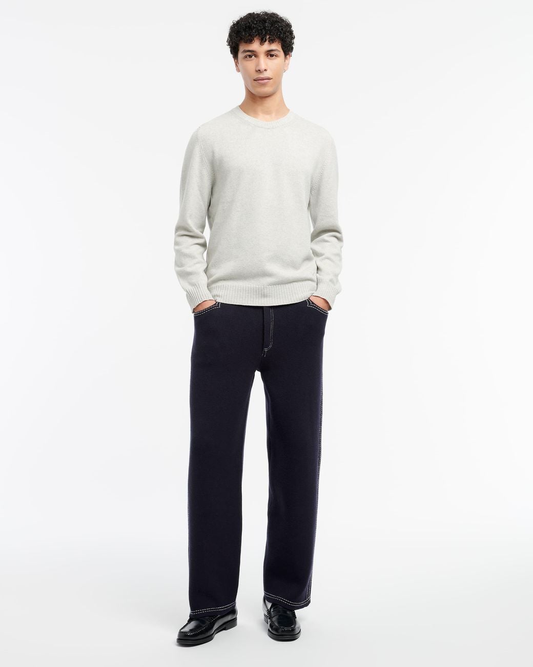 Barrie Gray Round-neck Pullover for men
