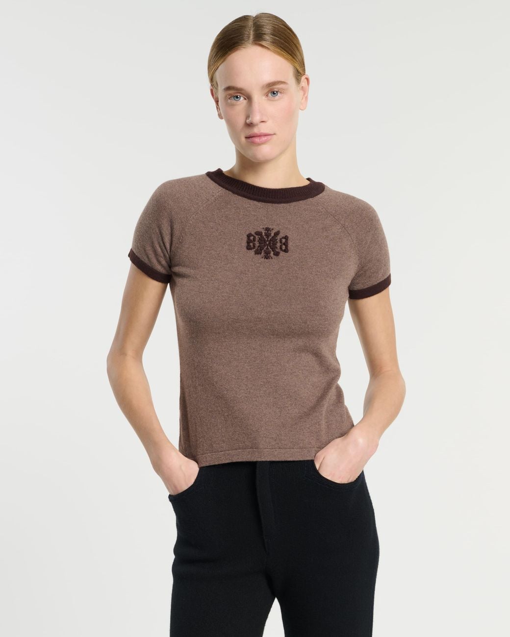 Barrie Brown Cashmere Top With B Logo