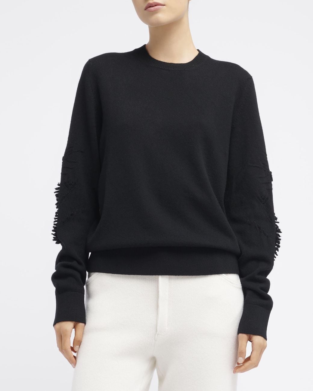 Barrie Black Timeless Round-Neck Cashmere Jumper