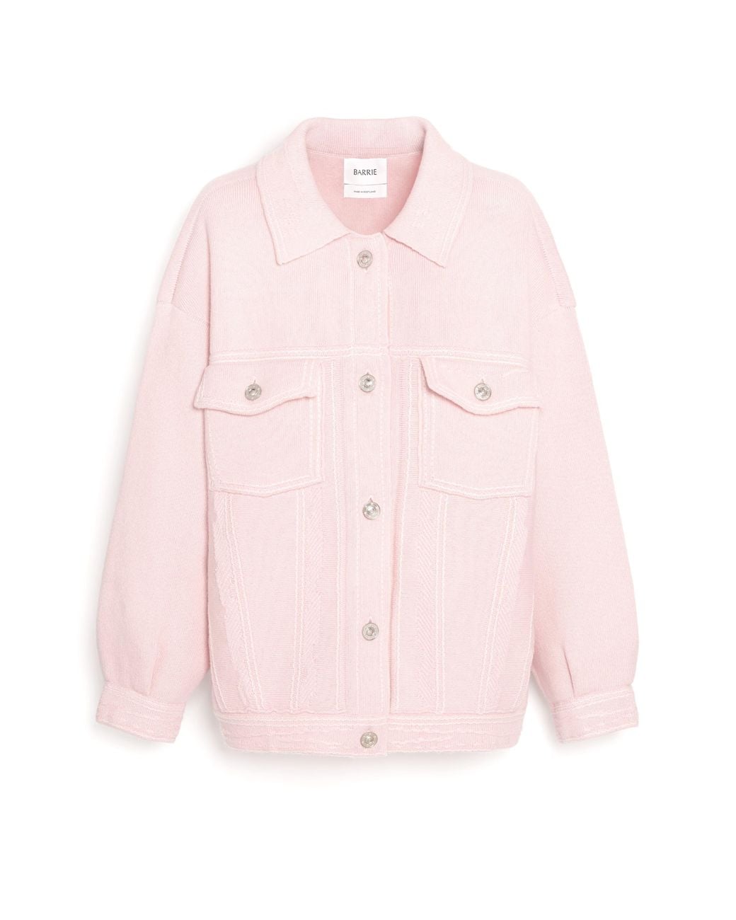Barrie Pink Denim Oversized Cashmere And Cotton Jacket