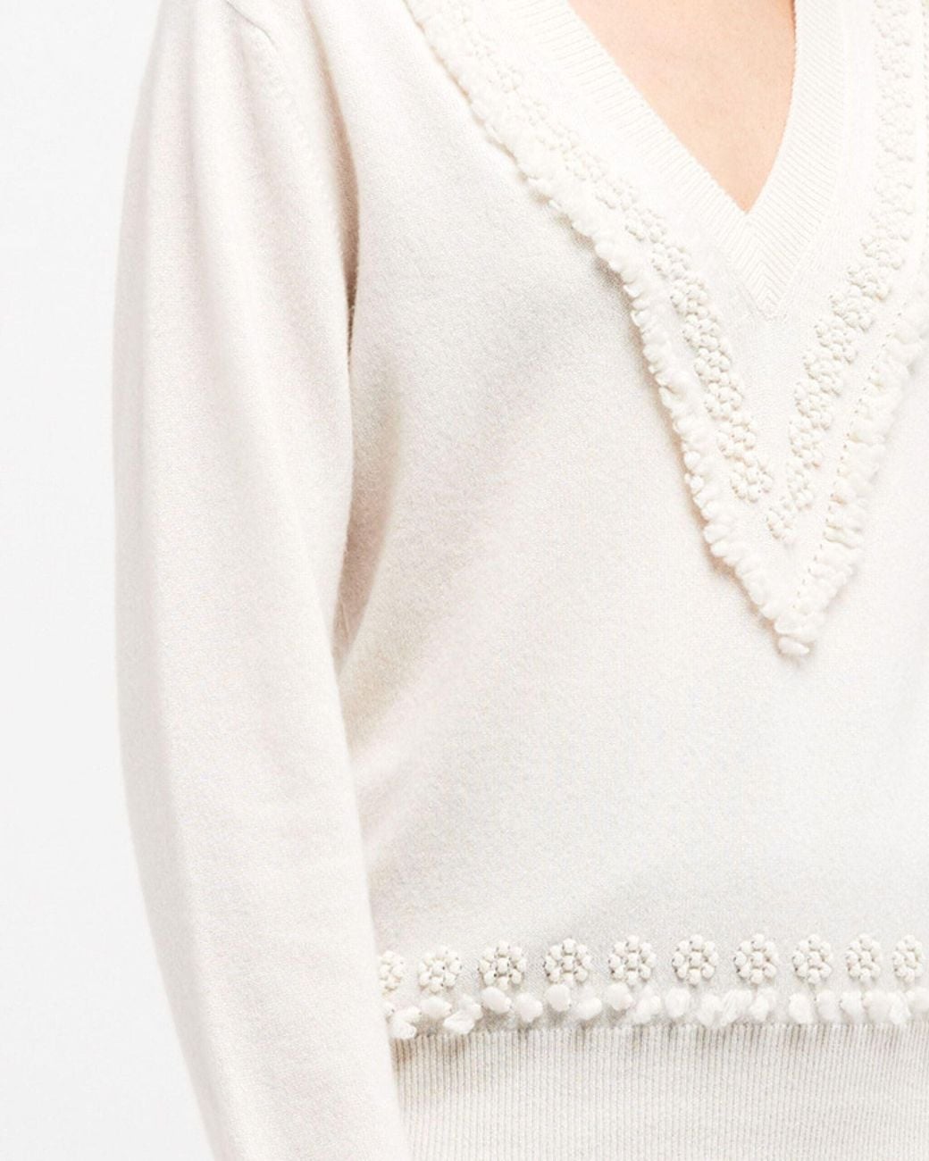 Barrie White Timeless V-Neck Cashmere Jumper