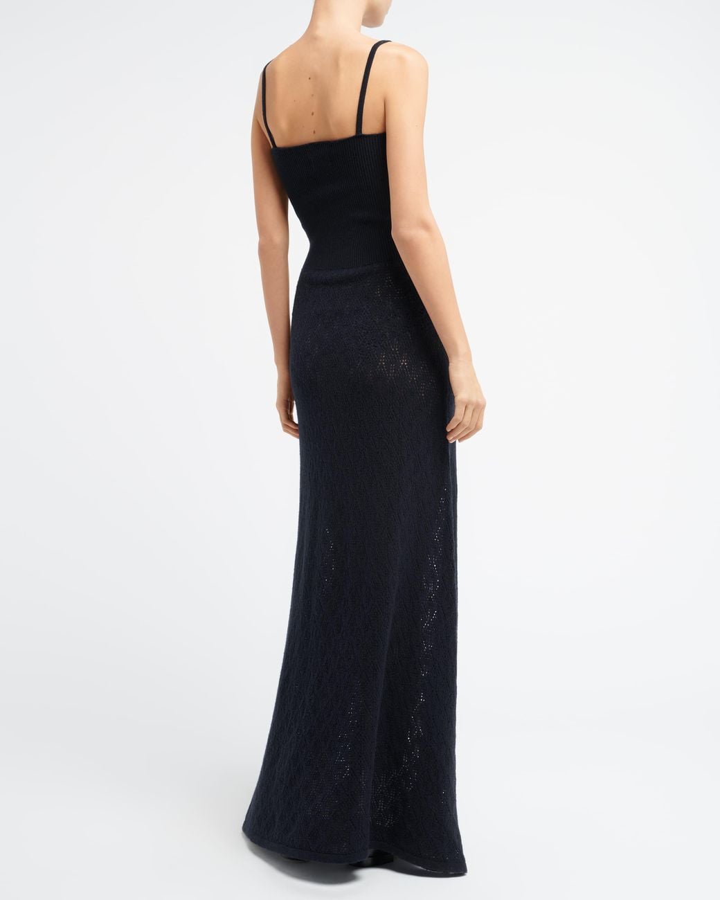 Barrie Blue Long Dress With Straps In Cashmere Lace