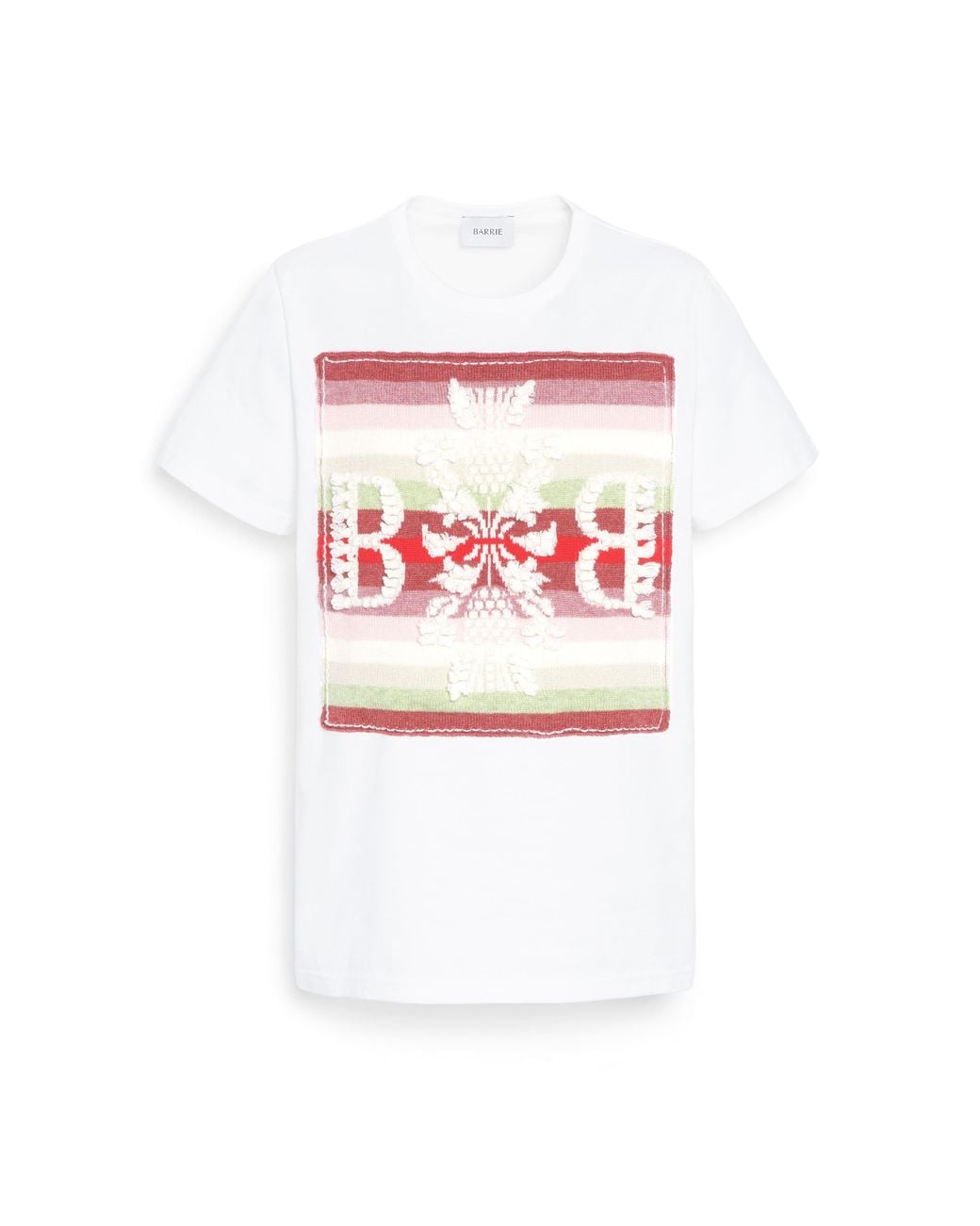 Barrie Pink Striped T-Shirt With Logo Cashmere Patch