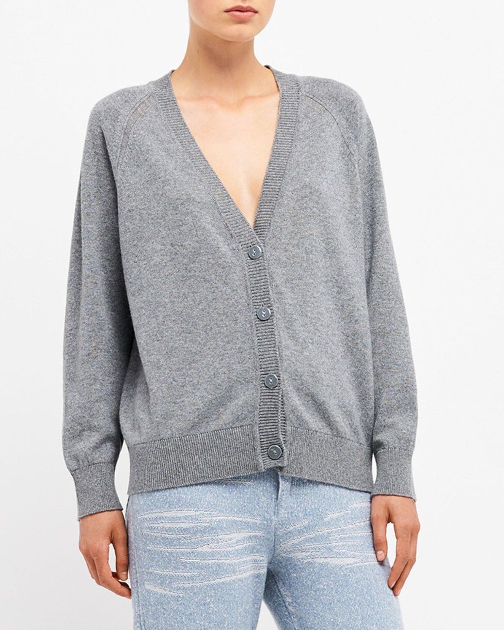 Barrie Gray V-Neck Cashmere Cardigan