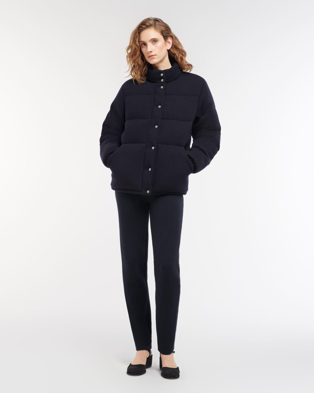 Barrie Blue Cashmere Down Jacket