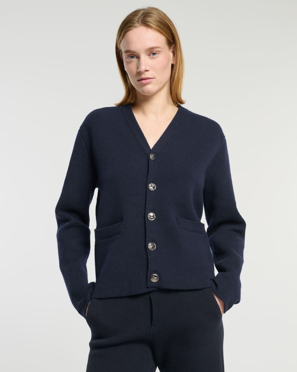 Barrie Blue V-Neck Cardigan