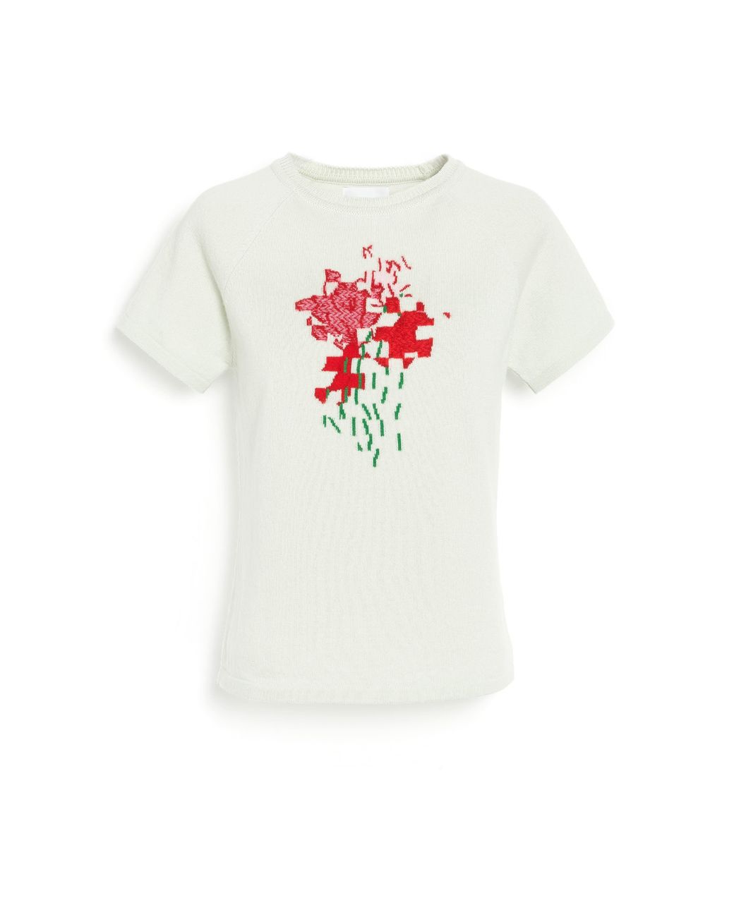 Barrie White Cashmere Top With Floral Motif