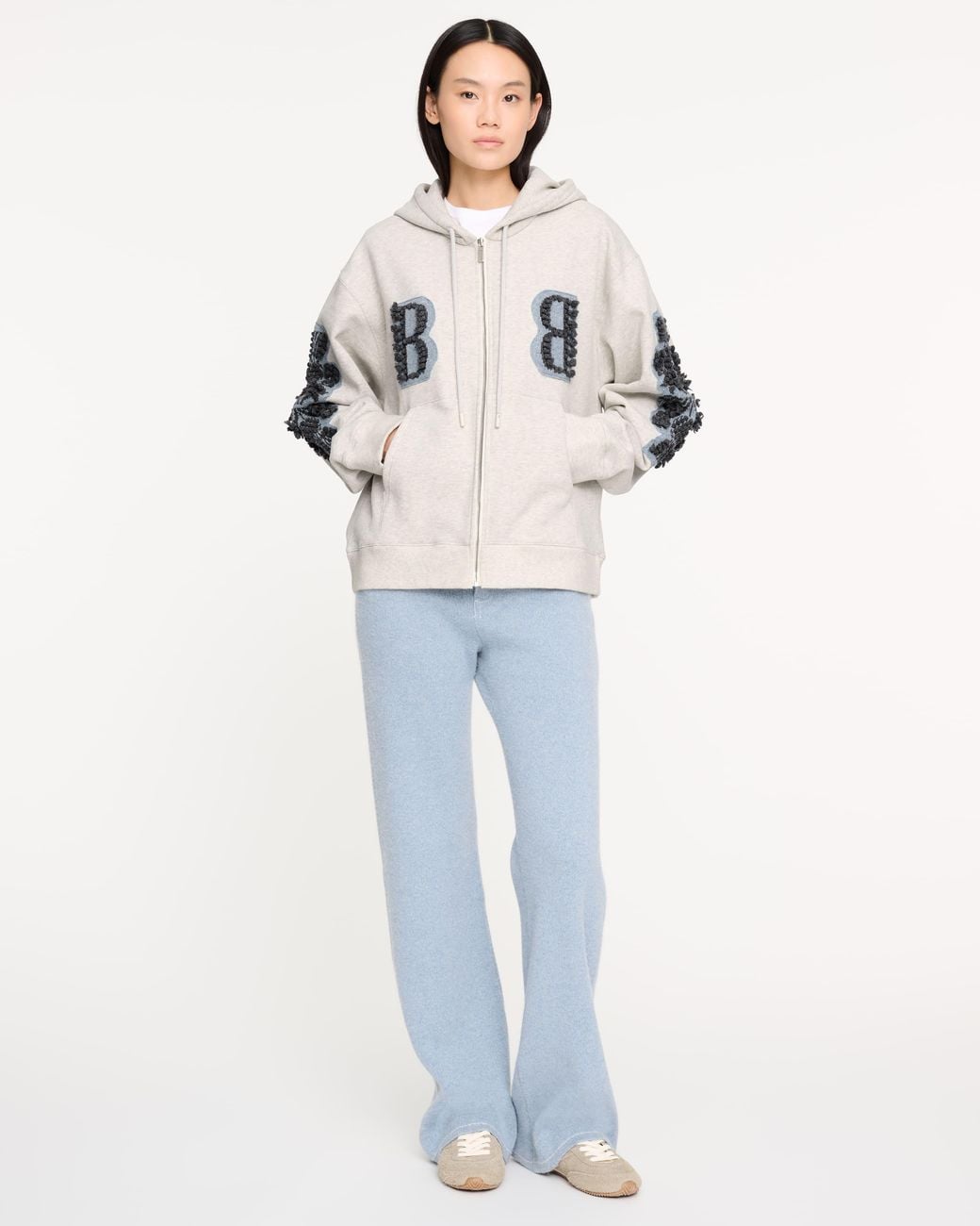 Barrie White Sweater With Cashmere B Logo Patch