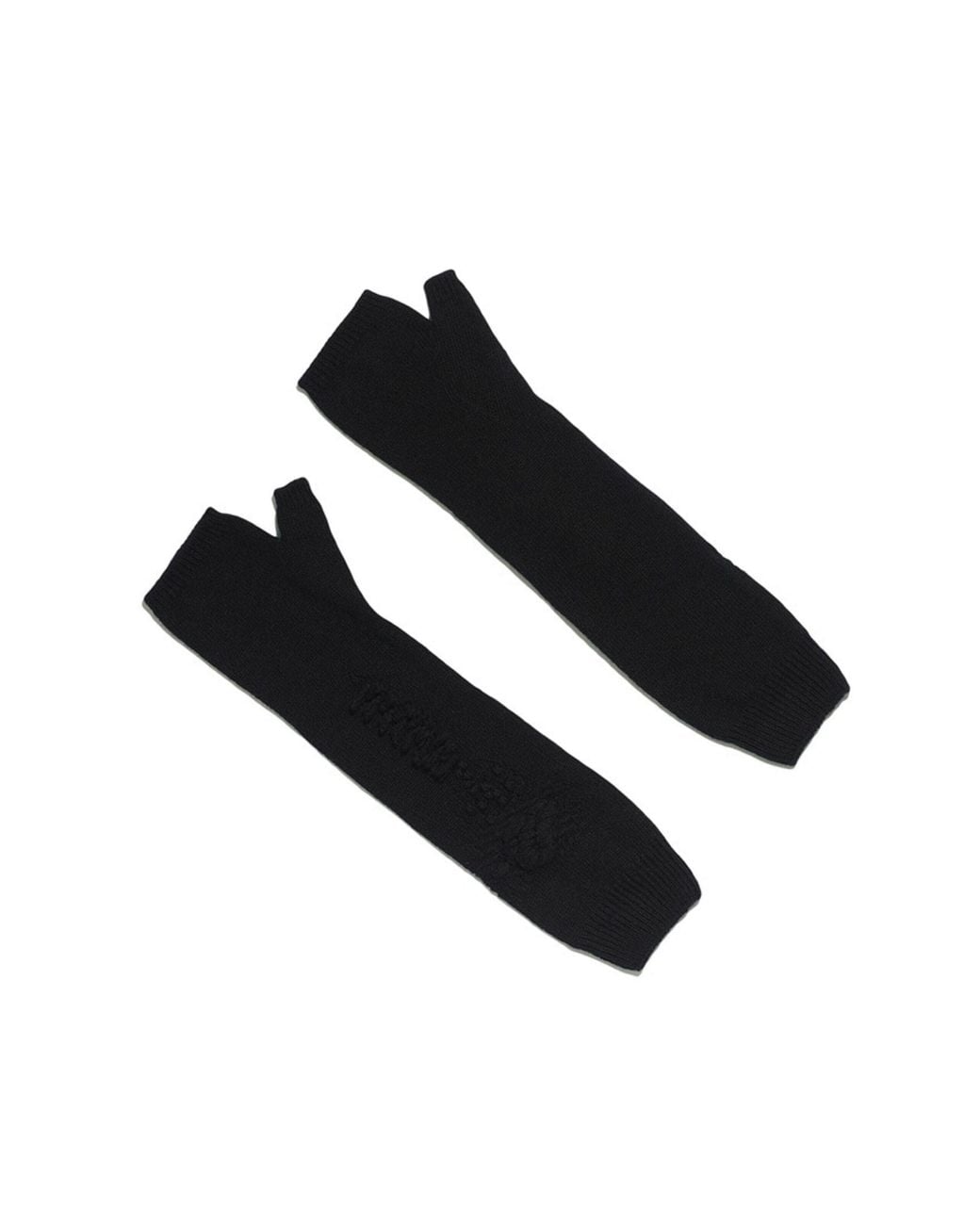 Barrie Black Cashmere Fingerless Gloves