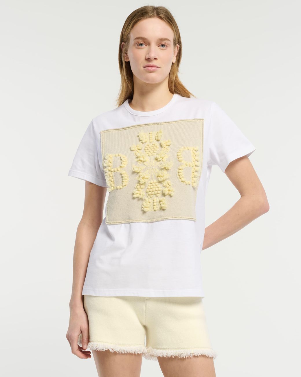 Barrie White T-shirt With Logo Cashmere Patch