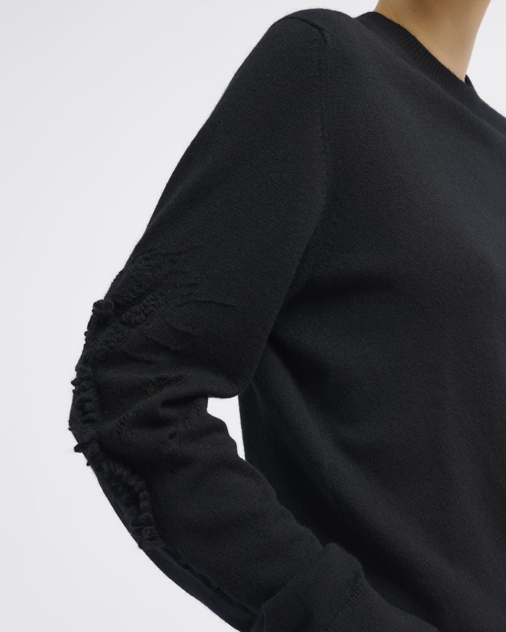 Barrie Black Timeless Round-Neck Cashmere Jumper