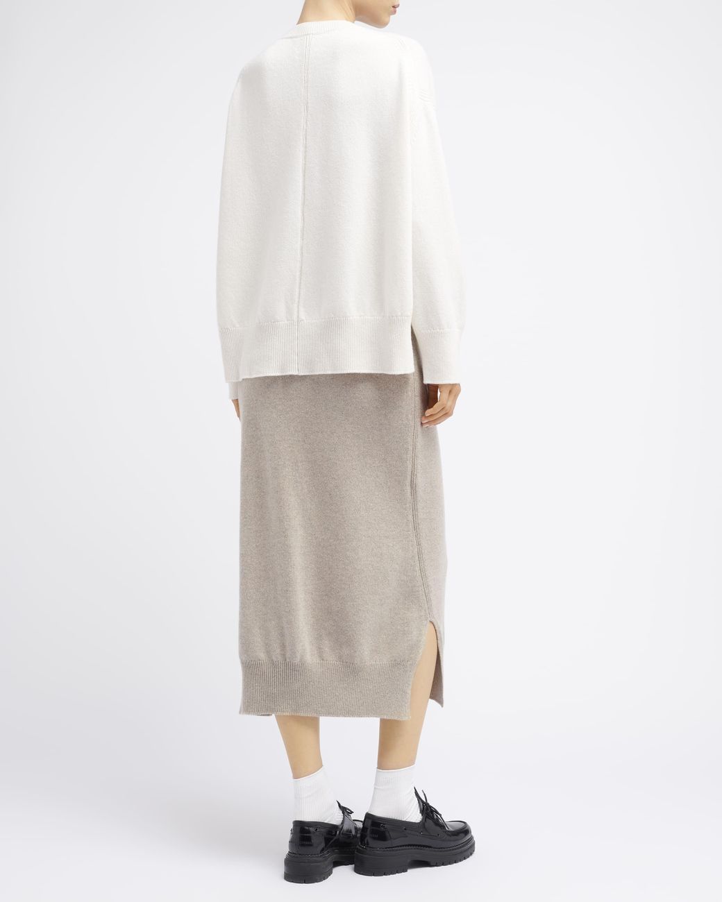 Barrie Natural Iconic Cashmere Skirt
