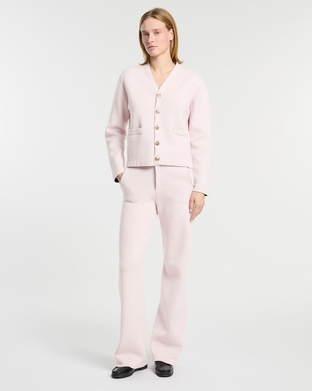 Barrie Pink V-Neck Cardigan