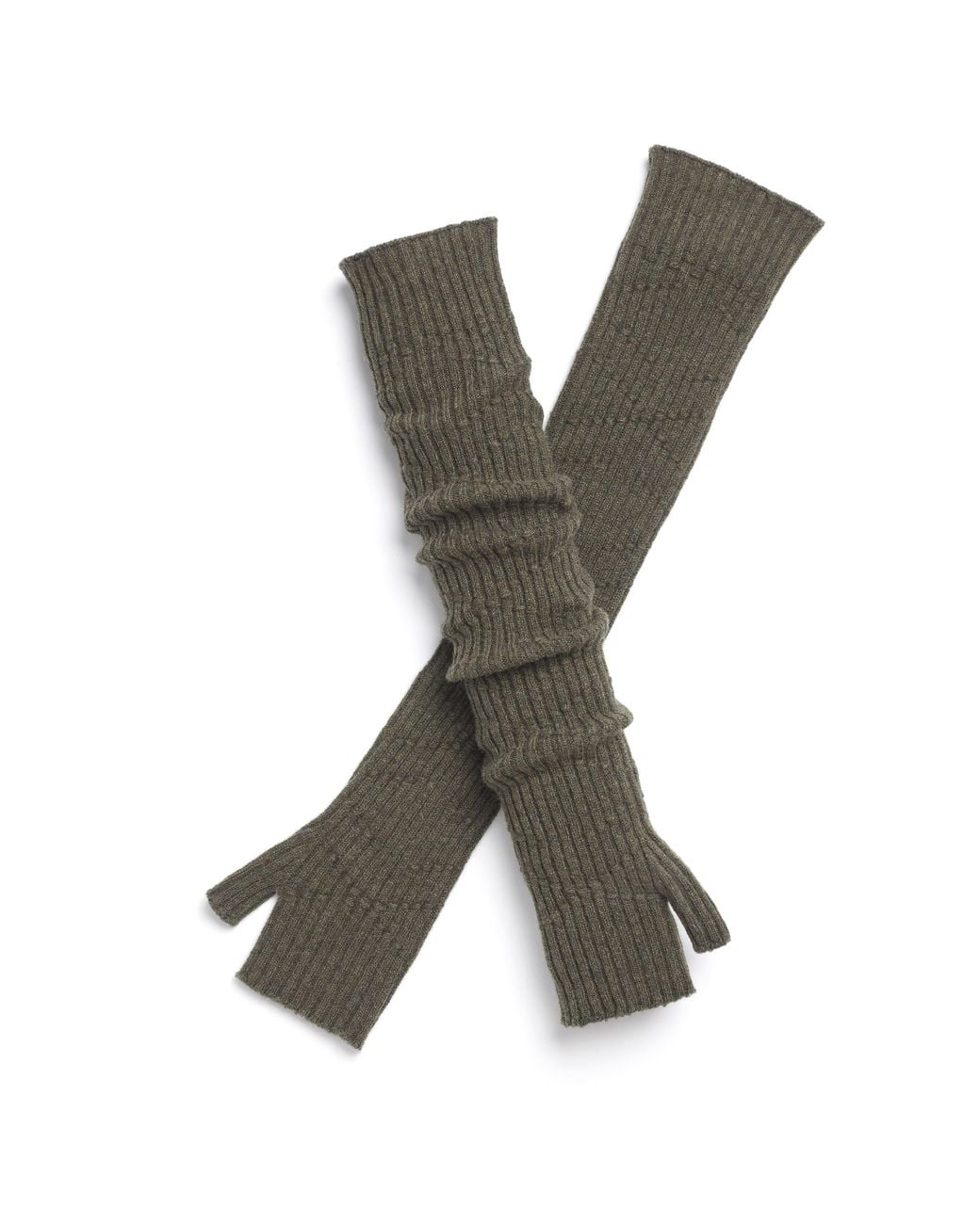 Barrie Green Long Cashmere Fingerless Gloves