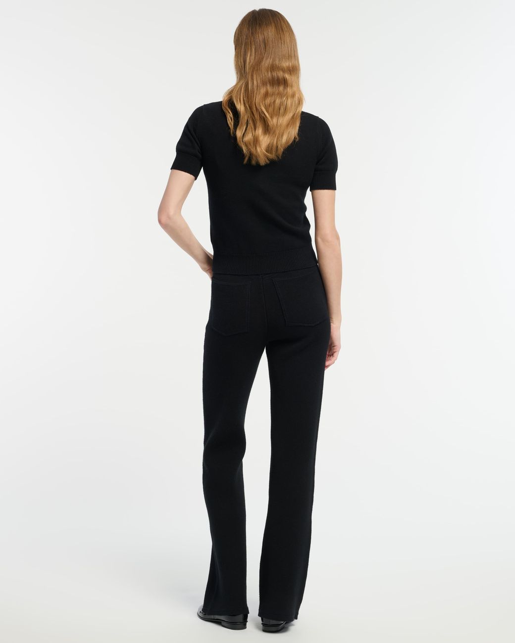 Barrie Black Cotton And Cashmere Top With Jewelled Buttons