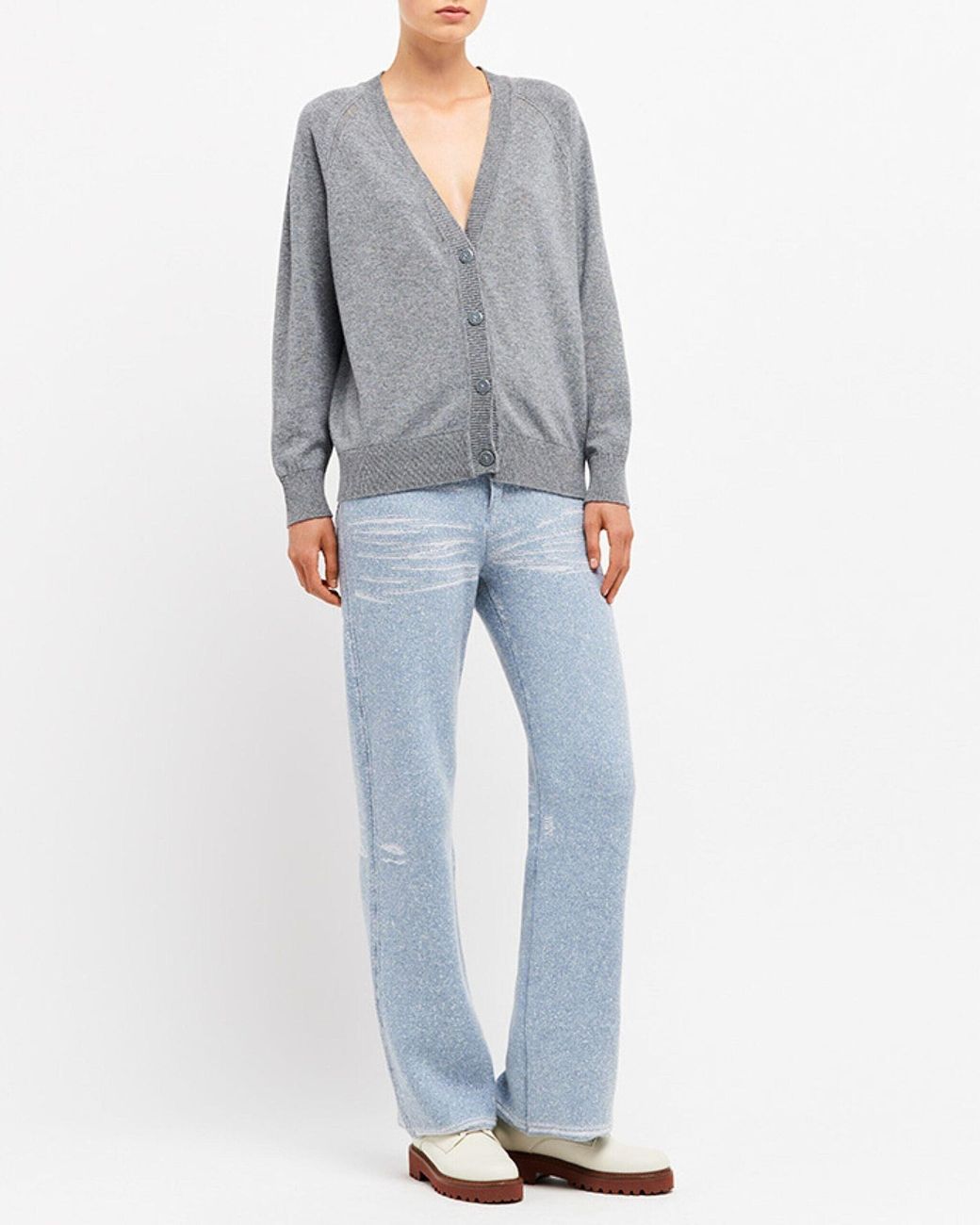 Barrie Gray V-Neck Cashmere Cardigan