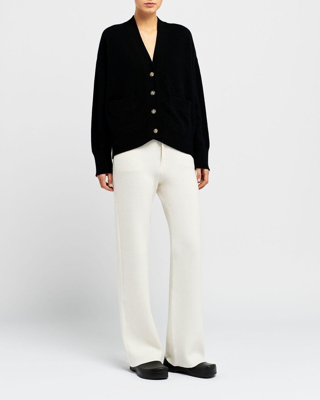 Barrie Black Iconic Cashmere Cardigan