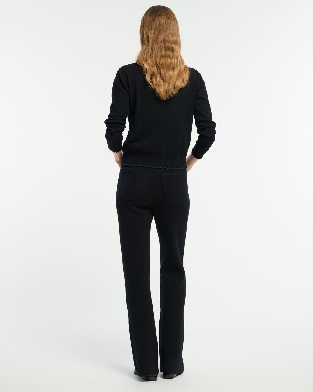 Barrie Black Lightweight Cashmere And Cotton Sweater With Ribbed Detailing