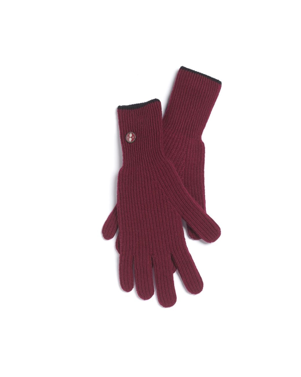 Barrie Purple Ribbed Cashmere Gloves