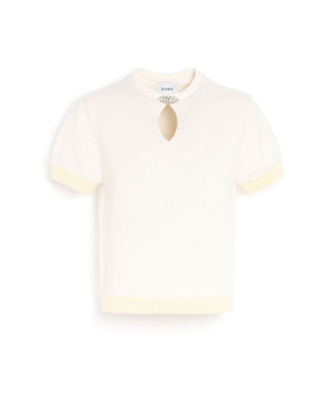 Barrie White Cashmere Top With Jewelled Details