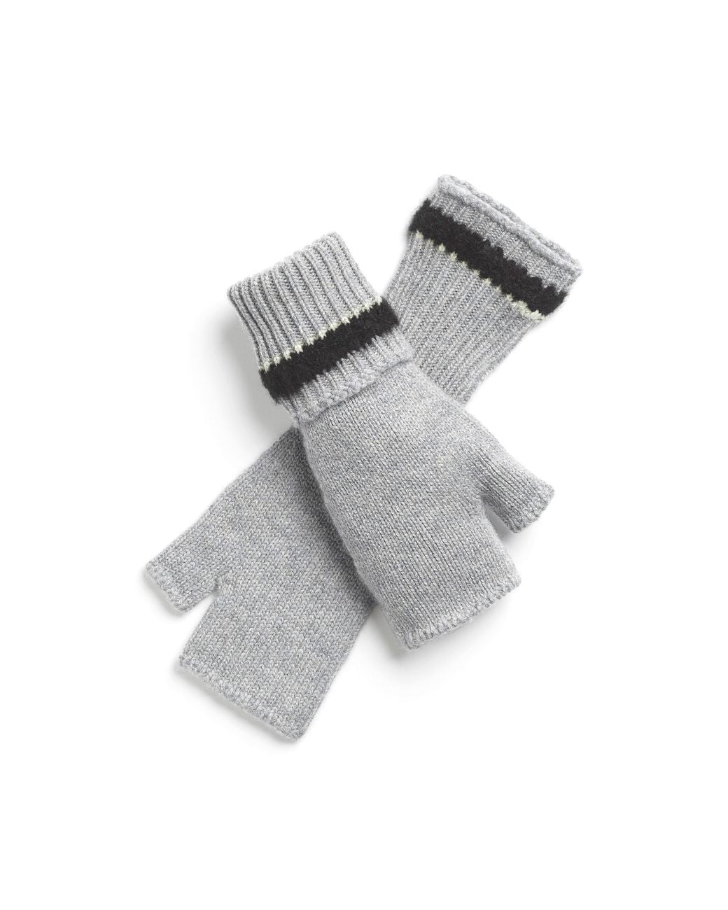 Barrie Gray Shearling-Effect Cashmere Fingerless Gloves
