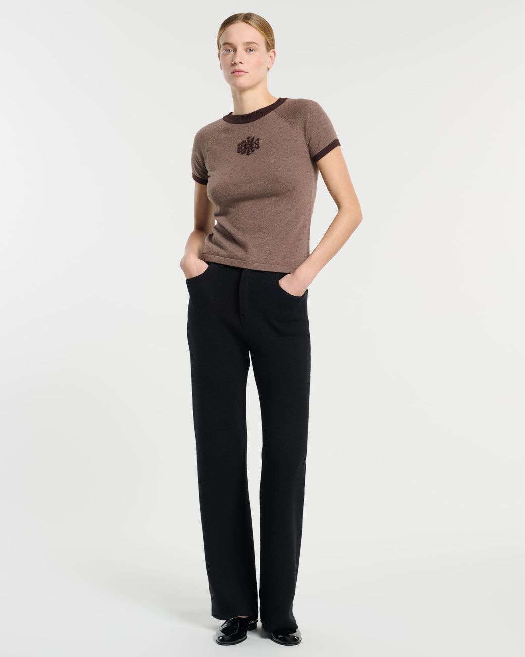 Barrie Brown Cashmere Top With B Logo