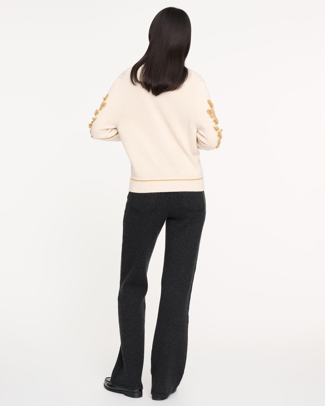 Barrie Natural Cashmere B Logo V-Neck Cardigan