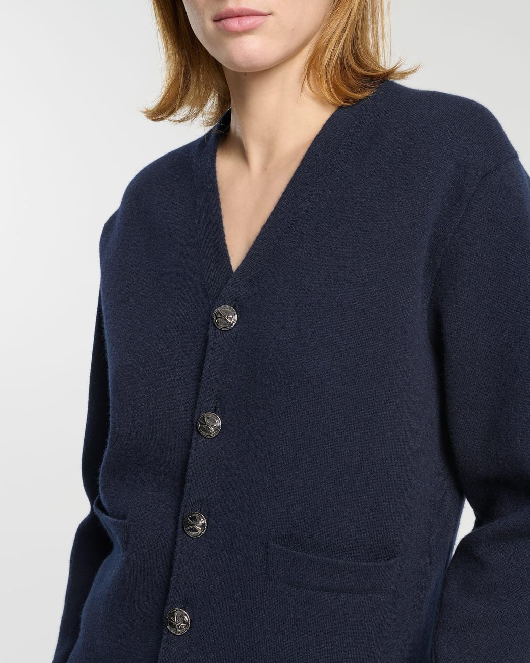 Barrie Blue V-Neck Cardigan