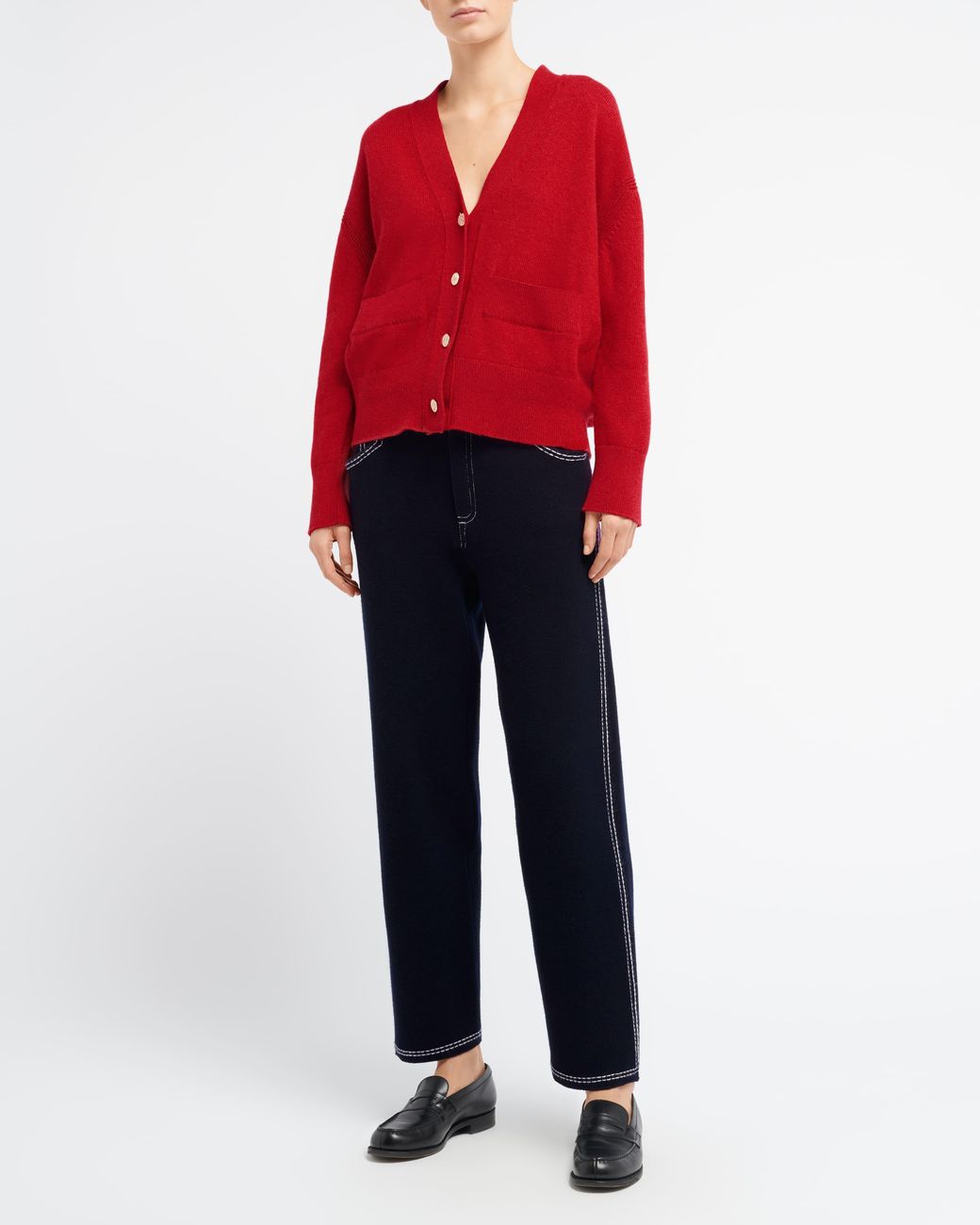 Barrie Red Iconic Cashmere Cardigan