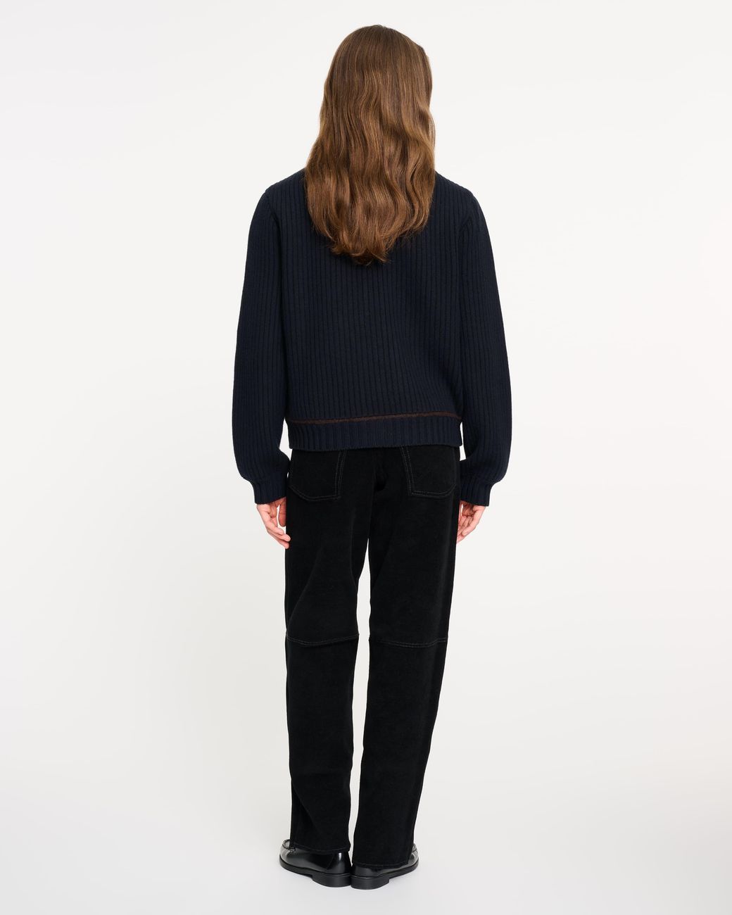 Barrie Black Cashmere And Cotton Shearling Jacket