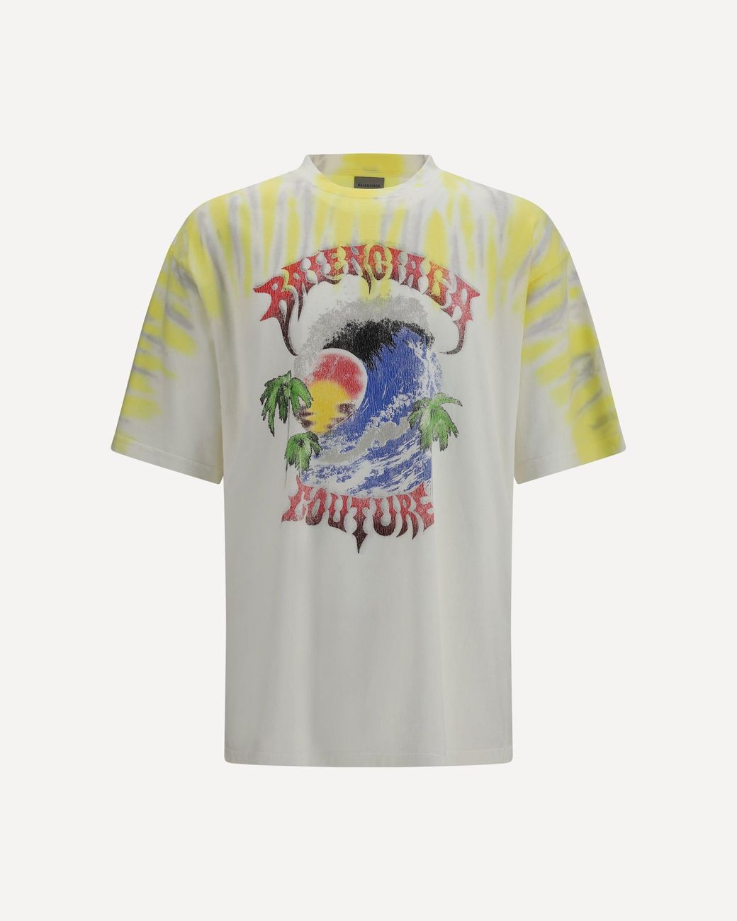 Balenciaga White Extreme Tie Dye T-Shirt for men