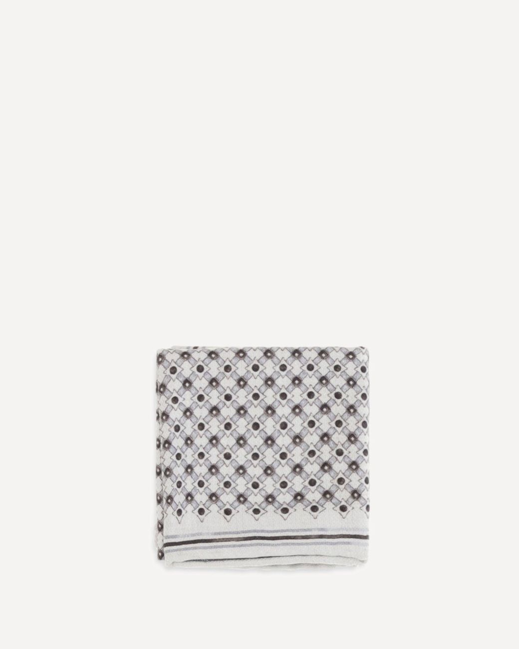 Brunello Cucinelli White Silk Pochette With Geometric Pattern for men