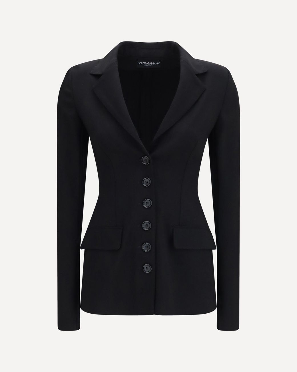 Dolce & Gabbana Black Stretch Wool Single Breasted Jacket