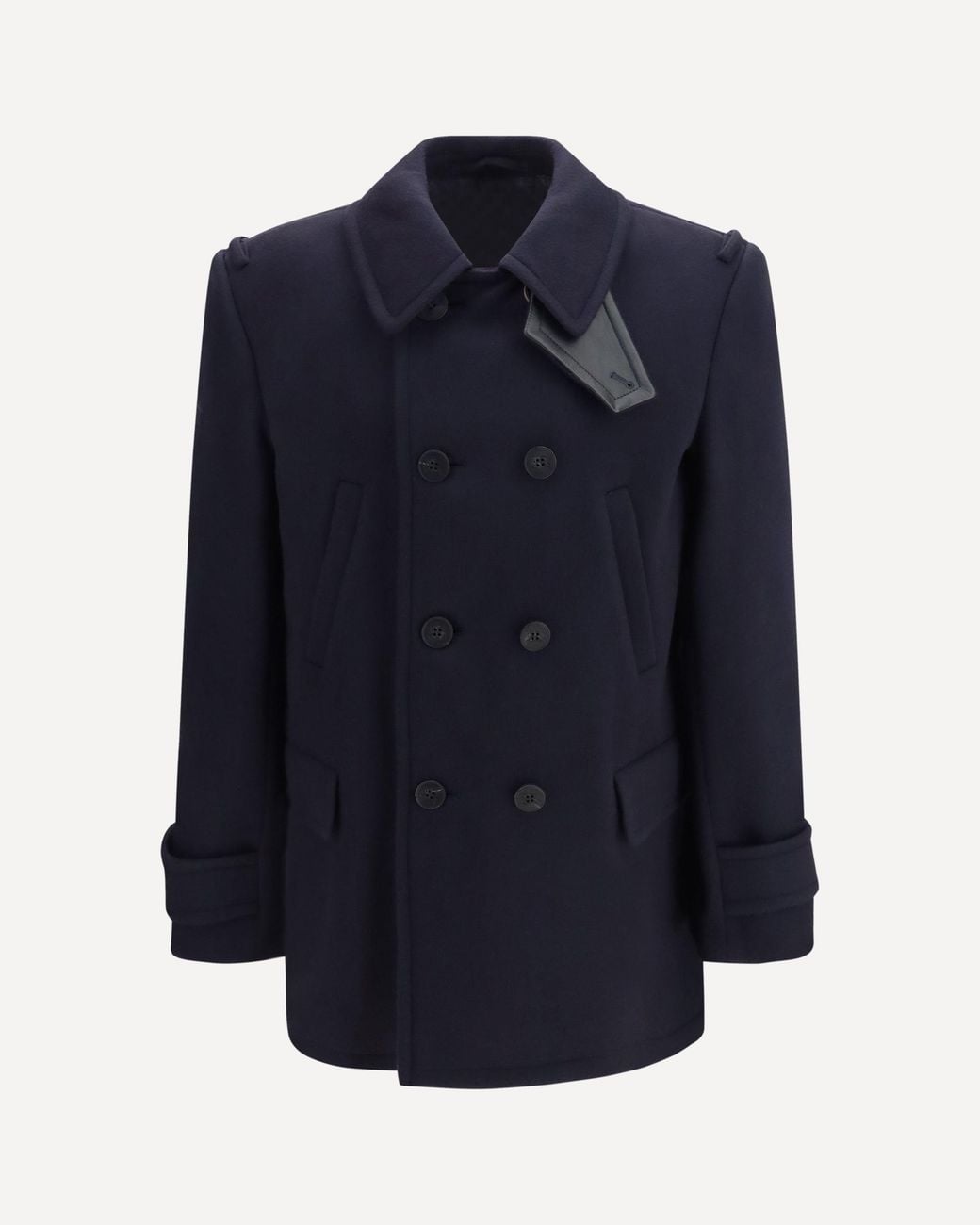 Burberry Blue Wool Cashmere Pea Coat for men