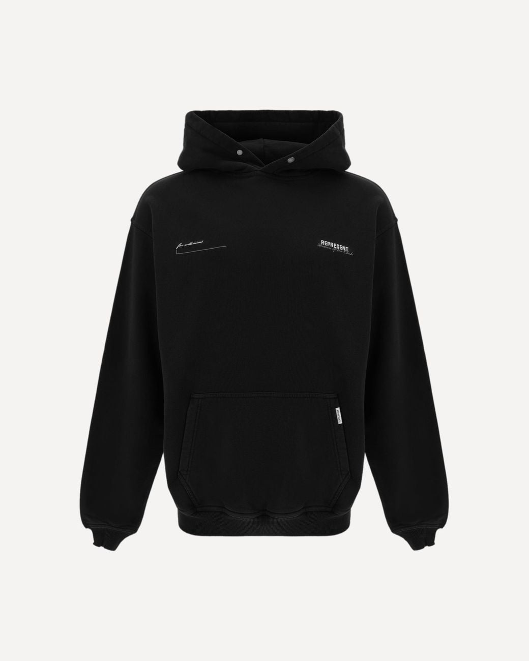 Represent Black Cotton Hoodie for men