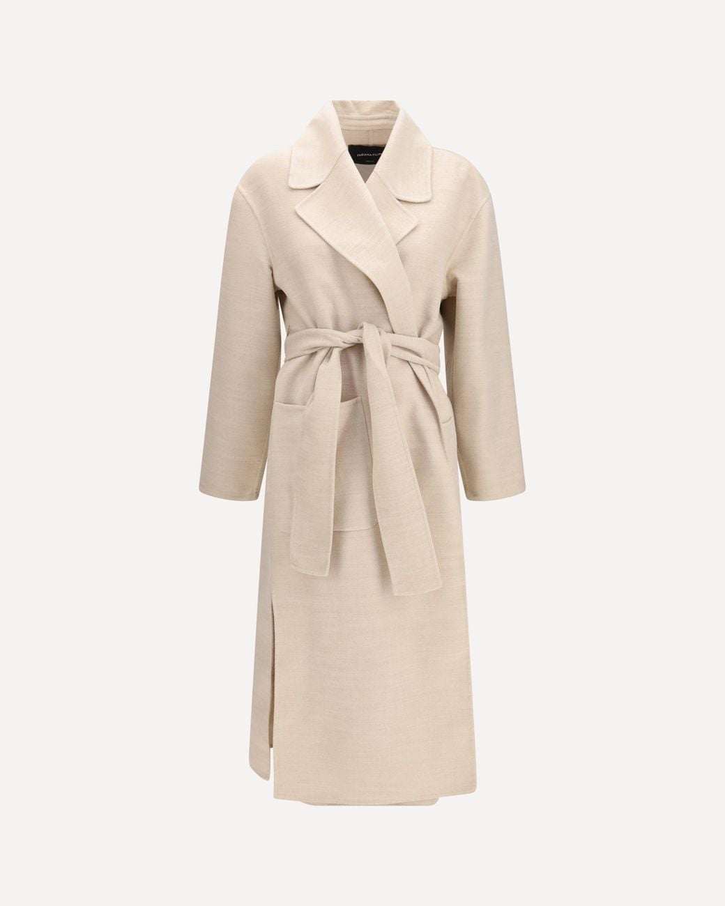 Fabiana Filippi Natural Belted Double Wool Coat