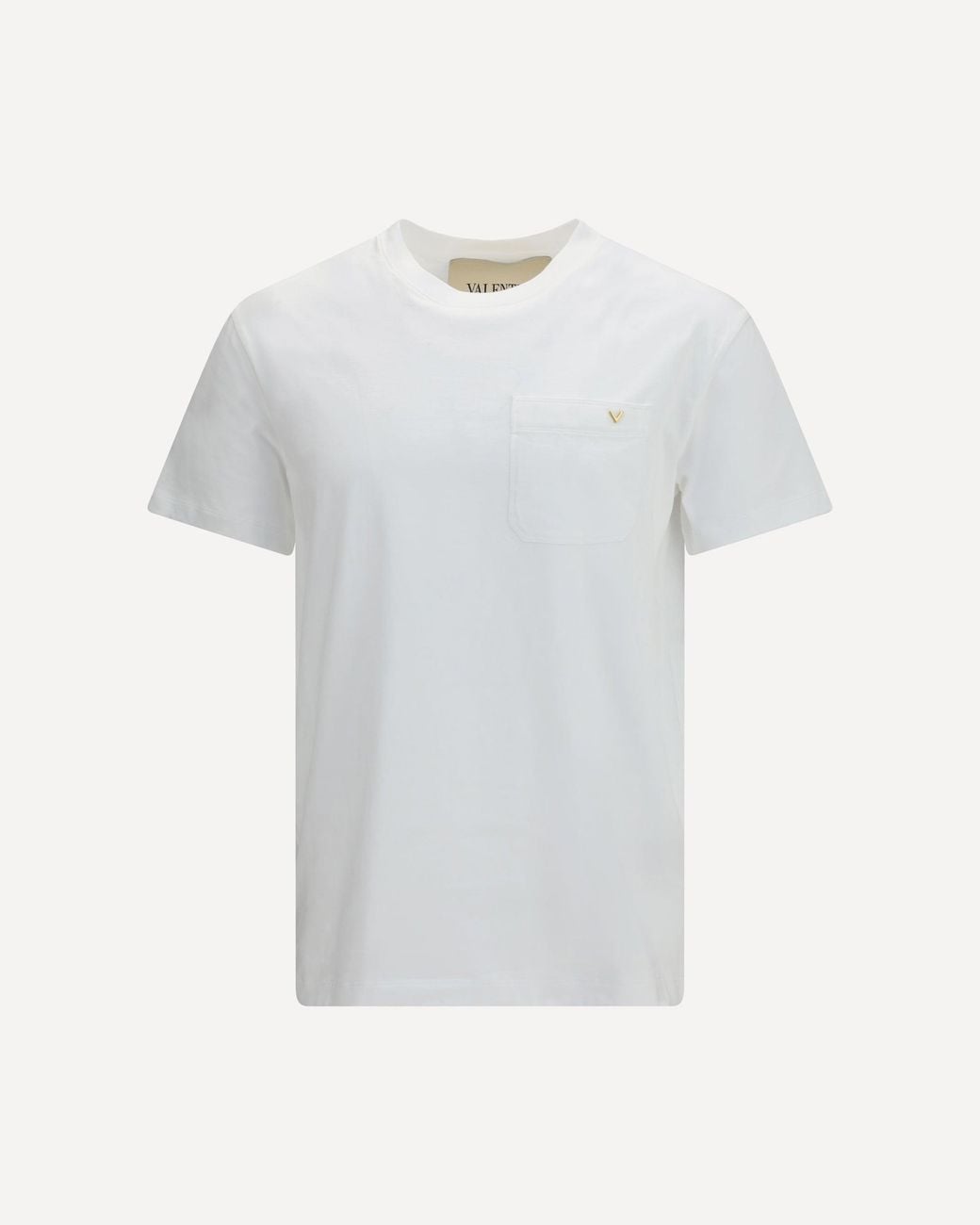 Valentino White Cotton T-Shirt With Vgold for men