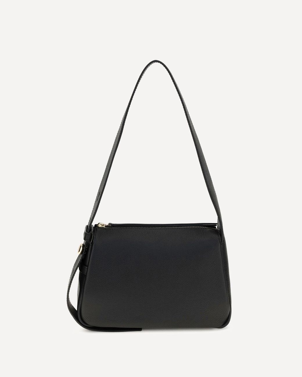 Tory Burch Black Small Romy Pebbled Leather Shoulder Bag