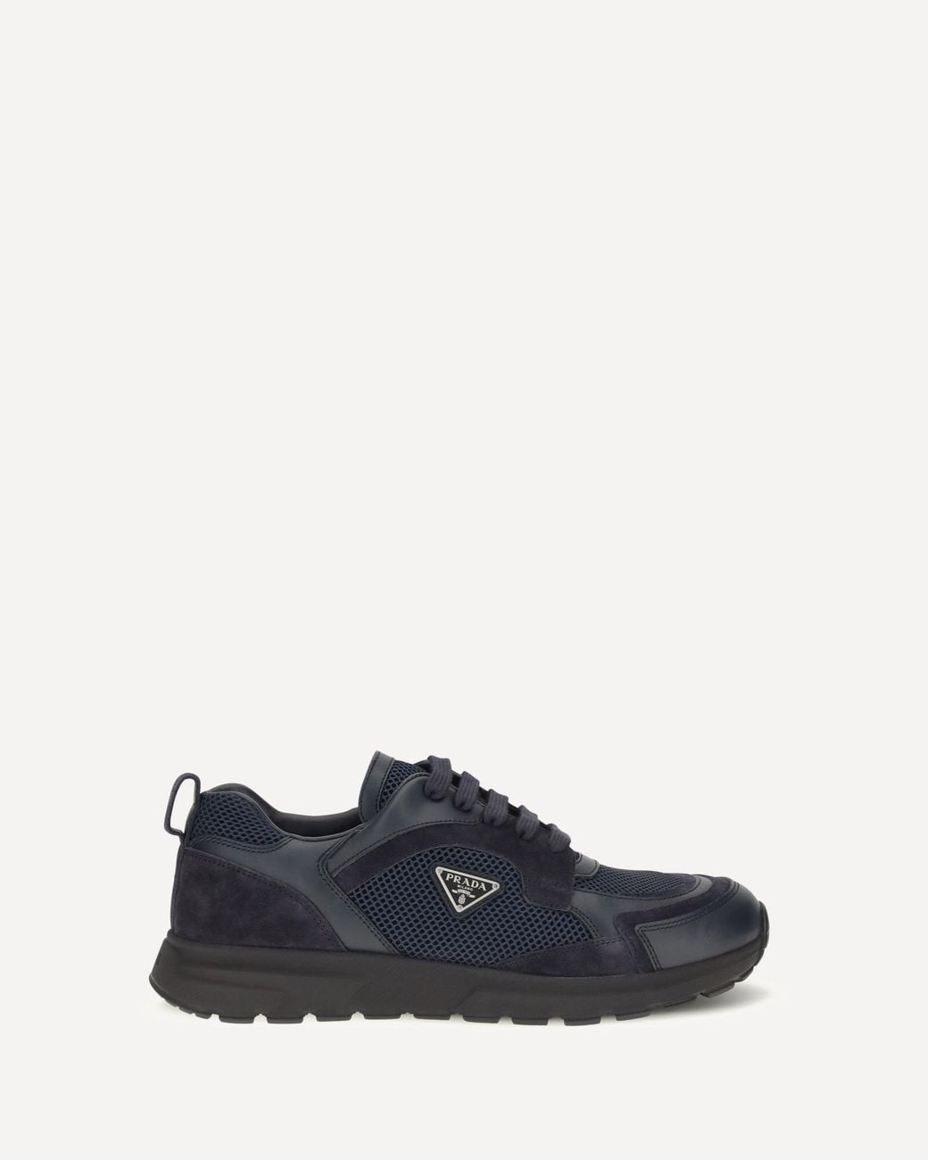 Prada Blue Prax Leather And Fabric Sneakers for men