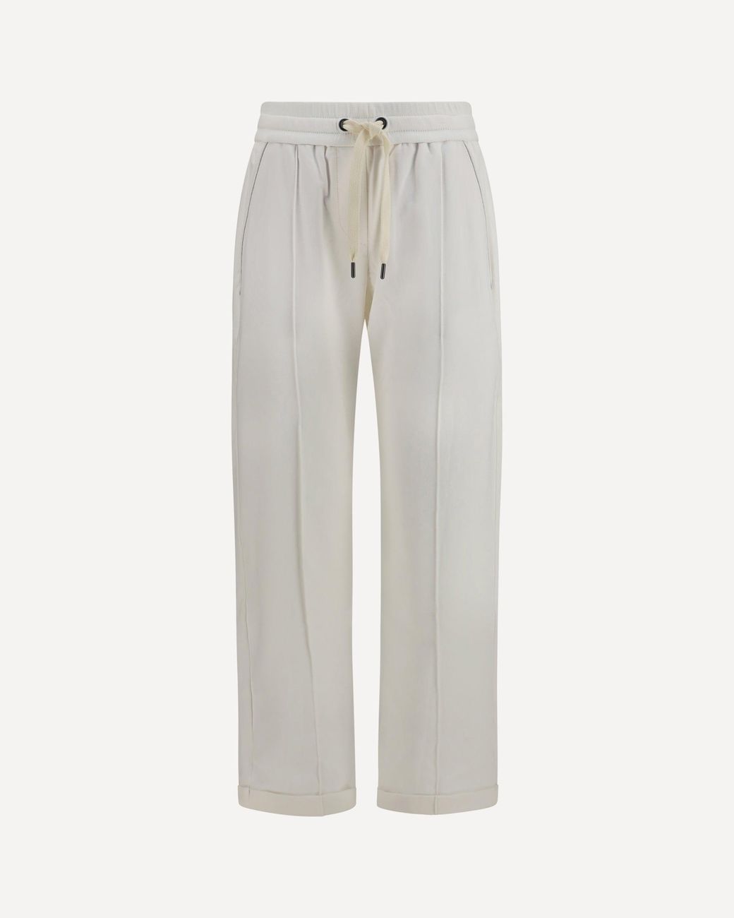 Brunello Cucinelli Gray Track Stretch-Fleece Pants With Monili Detailing